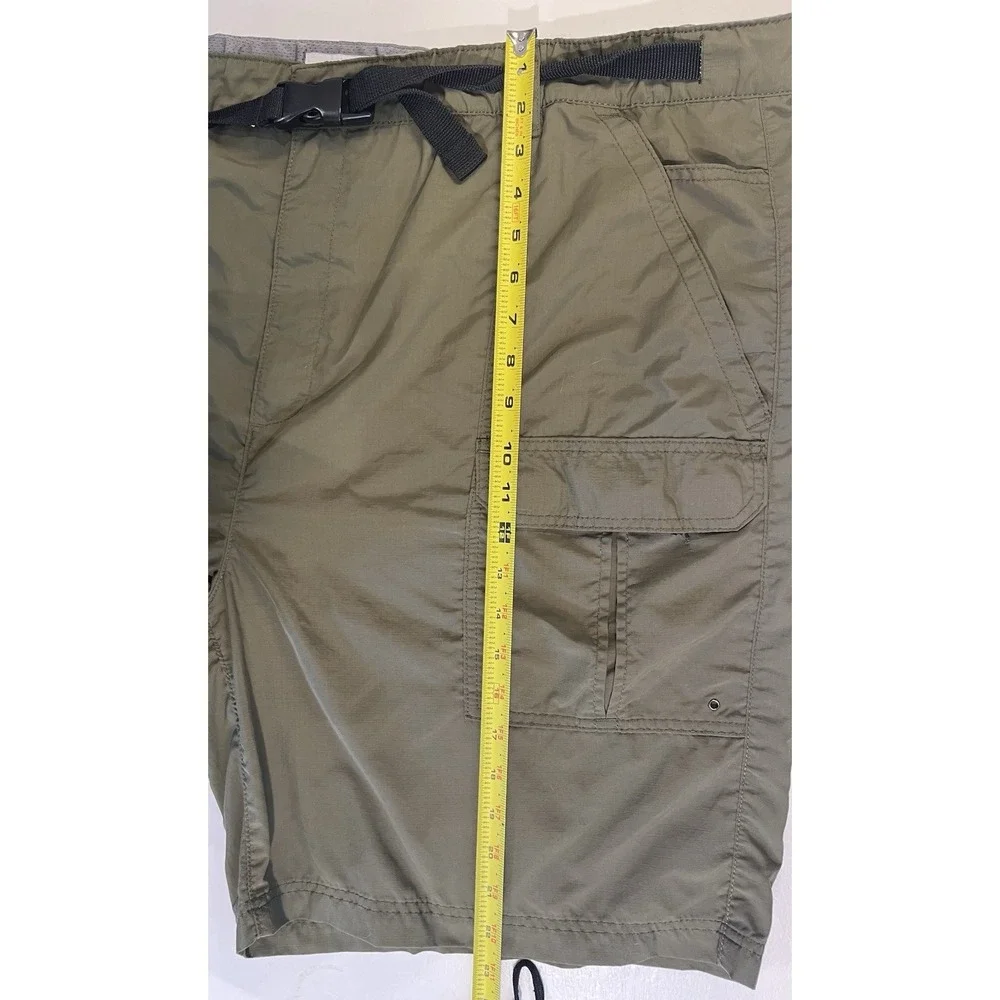 Croft &Barrow Men's XXL  Olive Nylon Cargo Hiking Shorts Belted Quick Dry 44-46